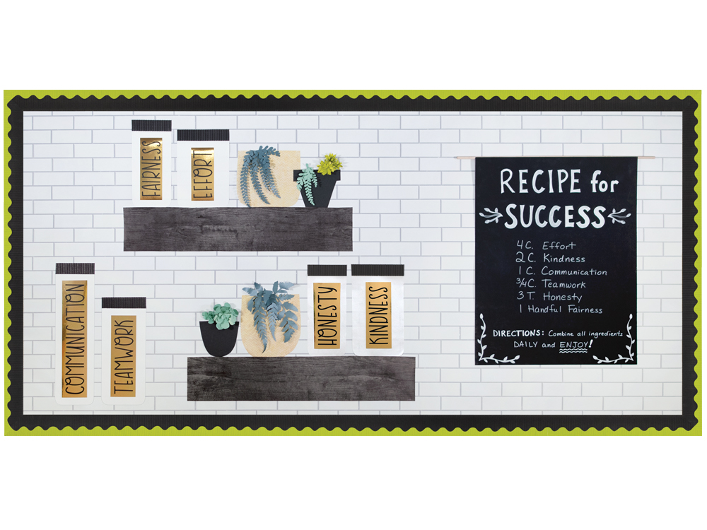 Fadeless® White Subway Tile, Recipe For Success Bulletin Board - Fadeless
